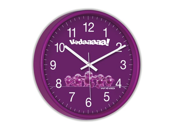 OFSET DUVAR SAATİ MOR (28 CM)